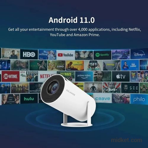 2024 New 4K Android 11 Dual Wifi6 200 ANSI Allwinner H713 BT5.0 1080P 1280*720P Home Cinema Outdoor portable Projetor