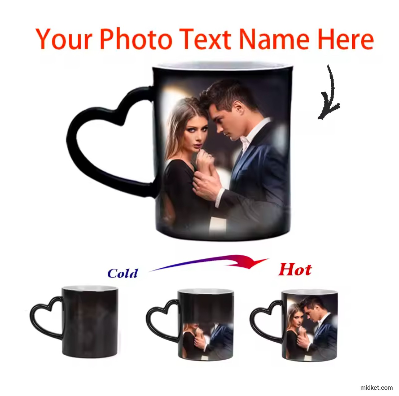Customize Magic Mugs Custom Colour Changing Cup Heat Activated Any Image Photo